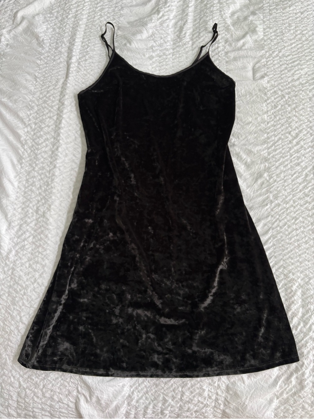 Y2K Victoria's Secret Black Velvet Slip Mini Dress